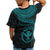 Polynesian Hawaii Kanaka Maoli Custom T Shirt Hawaiian Waves (Turquoise) - Polynesian Pride