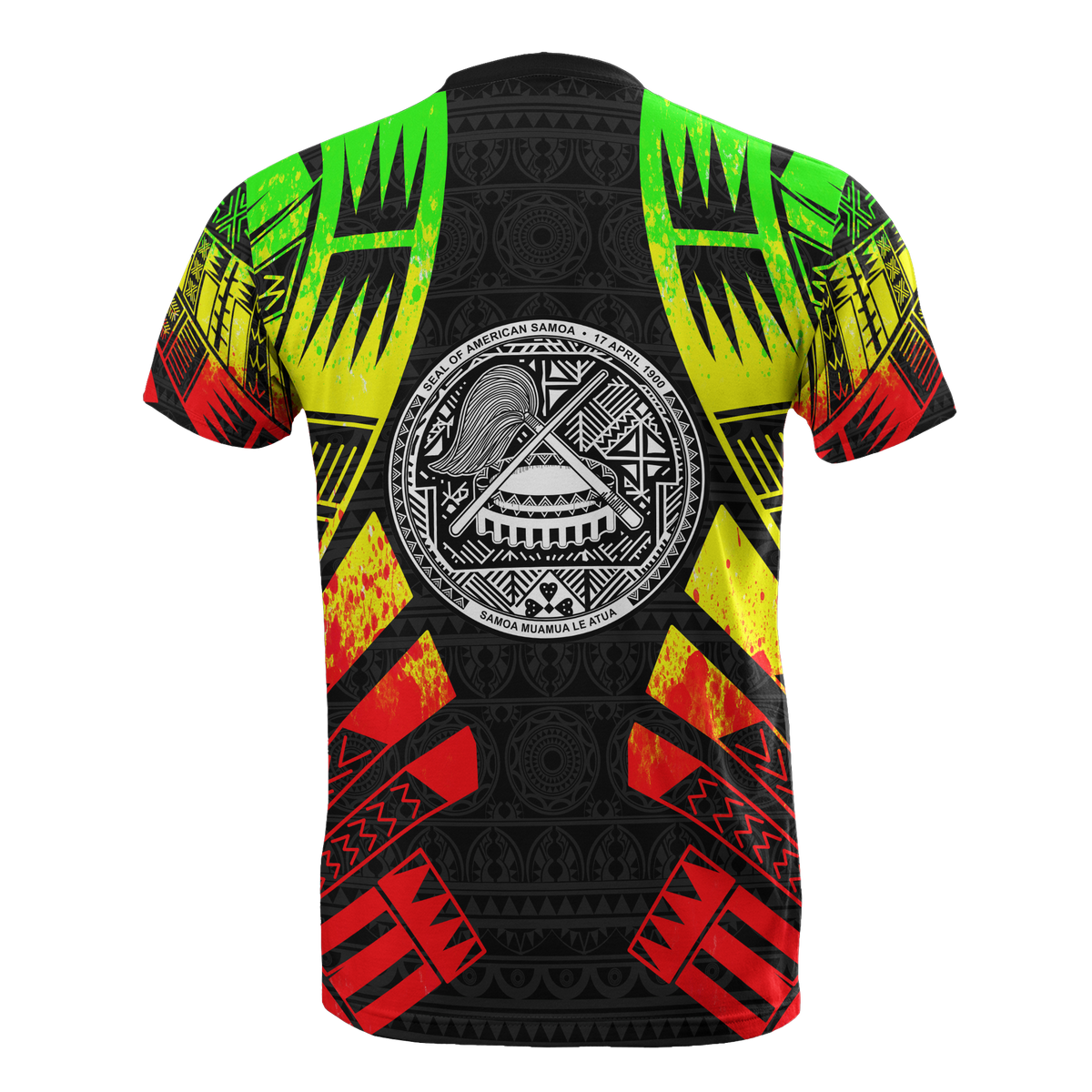 American Samoa T Shirt American Samoan Seal Polynesian Tattoo Reggae Style - Polynesian Pride