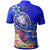 Fiji Polo Shirt Turtle Plumeria (Blue) - Polynesian Pride