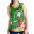 Fiji Women's Racerback Tank - Turtle Plumeria (Green) - Polynesian Pride