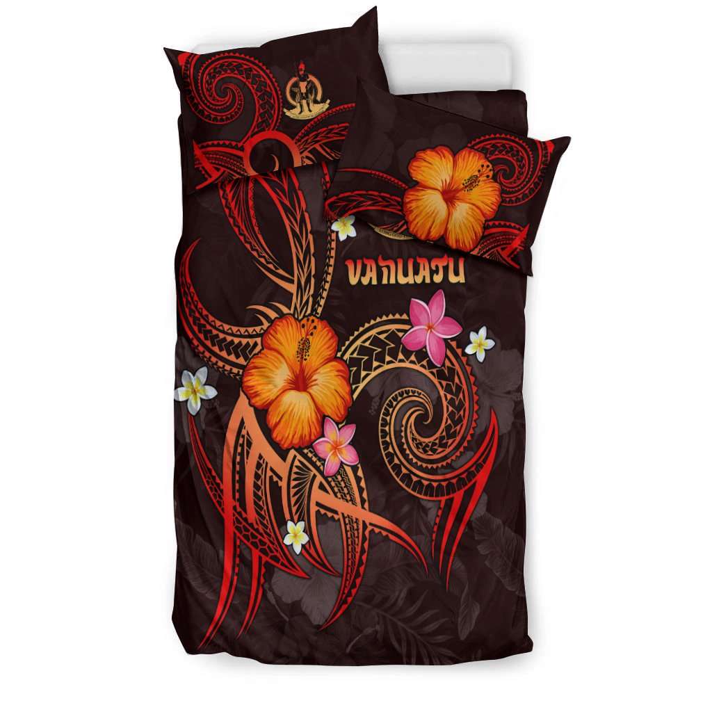 Vanuatu Polynesian Bedding Set - Legend of Vanuatu (Red) - Polynesian Pride