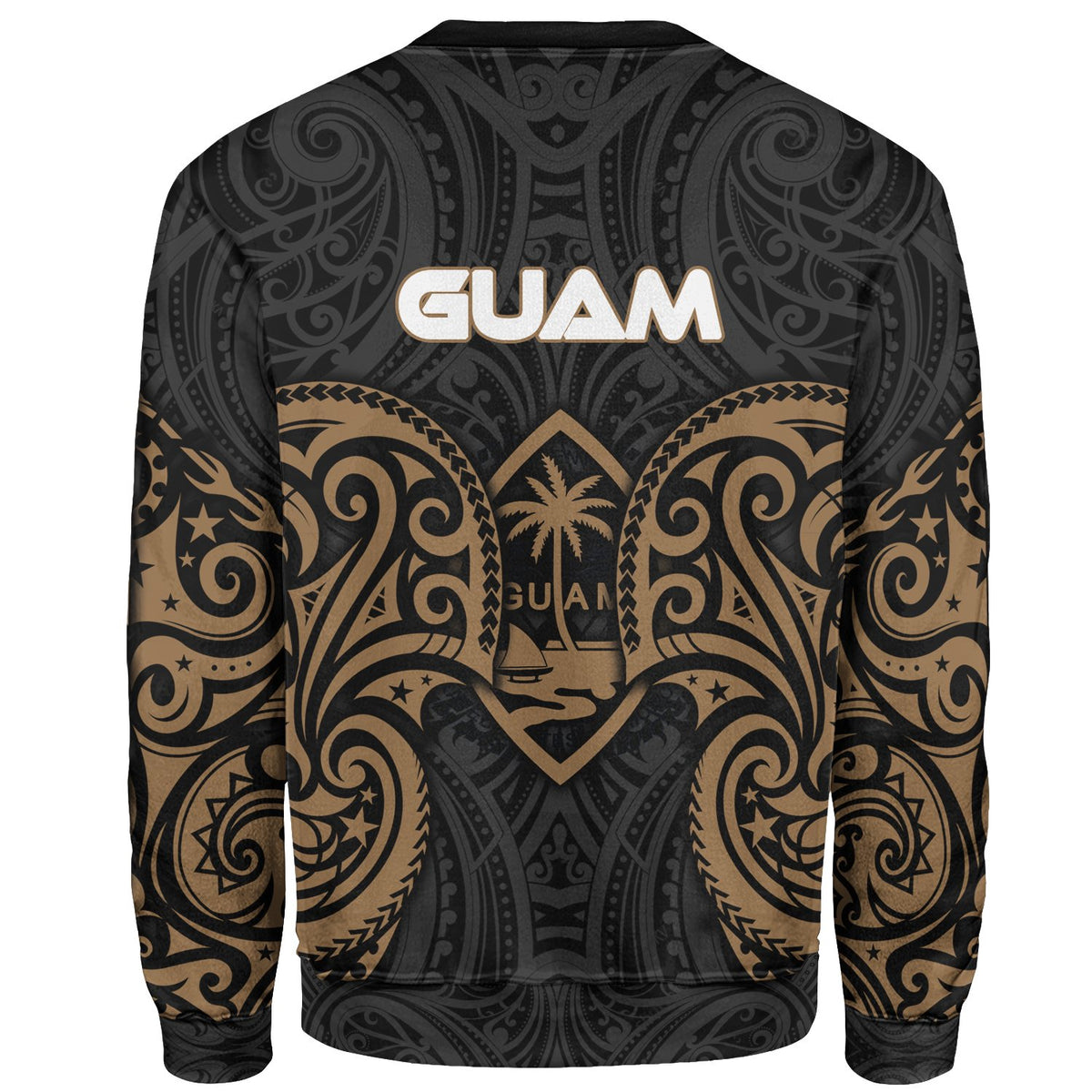 Guam Polynesian Custom Personalised Sweater - Spirit Style Gold - Polynesian Pride