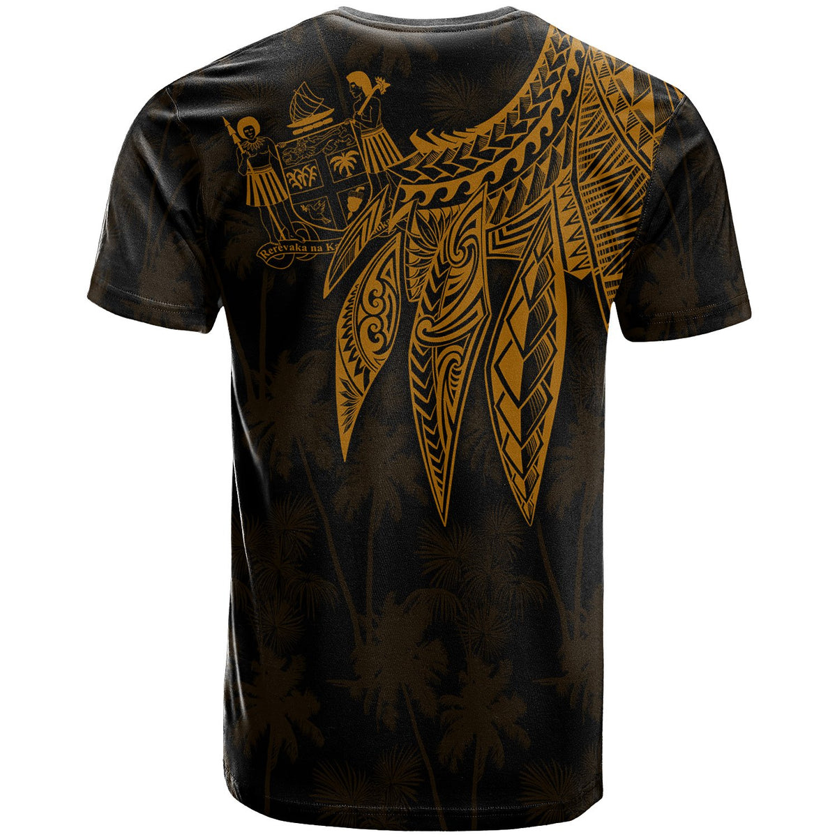 Fiji T Shirt Polynesian Wings (Golden) - Polynesian Pride