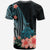 Nauru Custom T Shirt Turquoise Polynesian Hibiscus Pattern Style - Polynesian Pride