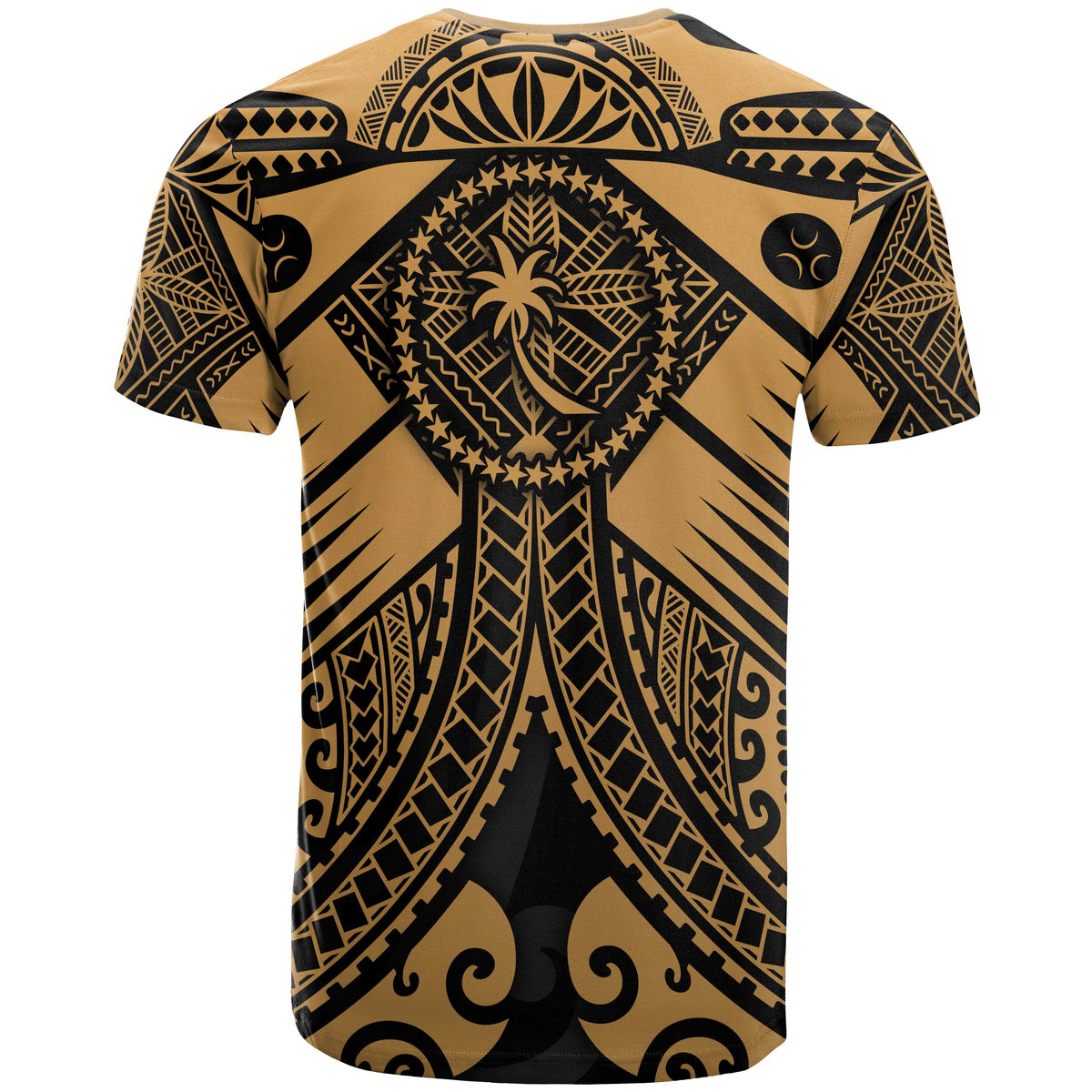 Chuuk T Shirt Gold Seal with Polynesian Tattoo - Polynesian Pride