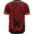 Pohnpei Polynesian Custom Personalised Baseball Shirt - Tribal Wave Tattoo Red - Polynesian Pride