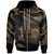 Tuvalu Polynesian Zip Hoodie Polynesian Tattoo Gold Version Unisex Gold - Polynesian Pride