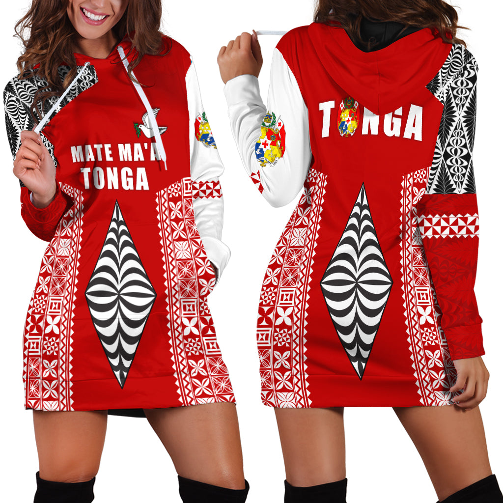 Tonga Rugby Hoodie Dress - Mate Ma'a Tonga LT13 Red - Polynesian Pride