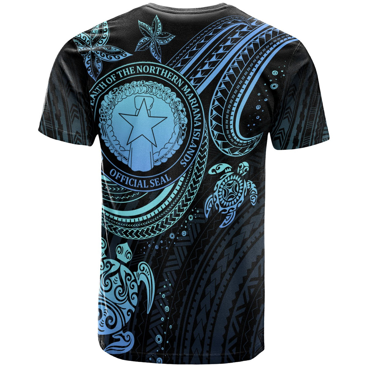 Northern Mariana Islands Custom T shirt Blue Turtle - Polynesian Pride