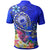 Samoa Custom Polo Shirt Turtle Plumeria (Blue) - Polynesian Pride