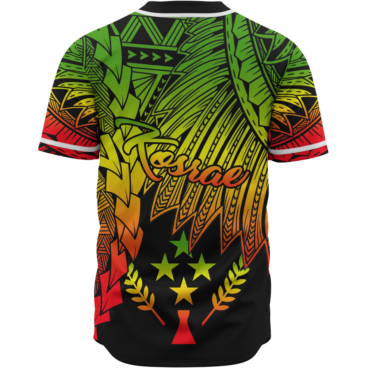 Kosrae Polynesian Baseball Shirt - Tribal Wave Tattoo Reggae - Polynesian Pride