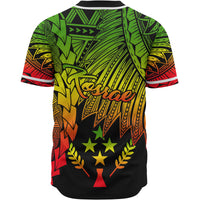 Kosrae Polynesian Baseball Shirt - Tribal Wave Tattoo Reggae - Polynesian Pride
