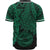 American Samoa Polynesian Custom Personalised Baseball Shirt - Tribal Wave Tattoo Green - Polynesian Pride