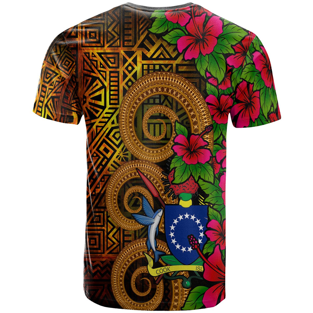Cook Islands Polynesian Custom T Shirt Hibiscus Vintage - Polynesian Pride