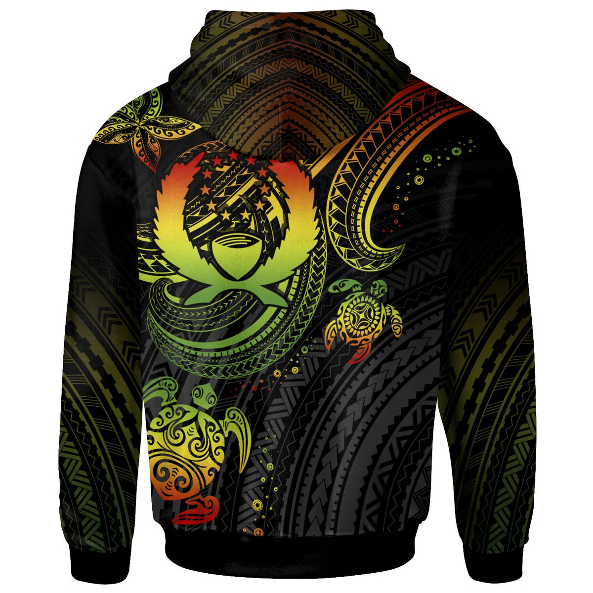 Pohnpei Custom Zip up Hoodie Reggae Turtle - Polynesian Pride