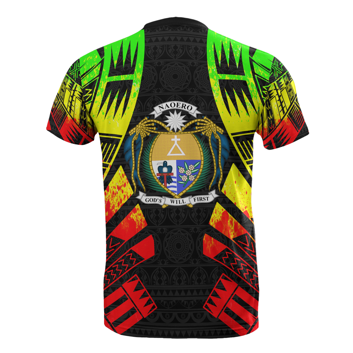 Nauru T Shirt Nauru Coat Of Arms Polynesian Tattoo Reggae Style - Polynesian Pride