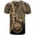 Federated States of Micronesia Custom T Shirt Tribal Wave Tattoo Gold - Polynesian Pride