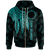Cook Islands Zip up Hoodie Polynesian Wings (Turquoise) Unisex Turquoise - Polynesian Pride