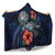 American Samoa Polynesian Hooded Blanket - Blue Turtle Hibiscus - Polynesian Pride