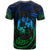 Tonga Polynesian T Shirt Blue Tribal Wave Ver.02 - Polynesian Pride