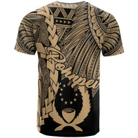 Pohnpei Micronesia T Shirt Tribal Wave Tattoo Gold - Polynesian Pride