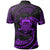 Tuvalu Polynesian Custom Polo Shirt Purple Tribal Wave - Polynesian Pride