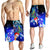 Custom Personalised Samoa Men's Shorts - Humpback Whale with Tropical Flowers (Blue) - Polynesian Pride