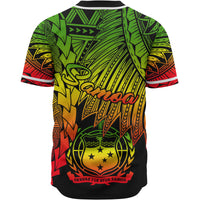 Samoa Polynesian Custom Personalised Baseball Shirt - Tribal Wave Tattoo Reggae - Polynesian Pride