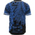 Fiji Polynesian Custom Personalised Baseball Shirt - Tribal Wave Tattoo Blue - Polynesian Pride