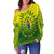 Cook Islands Off Shoulder Sweater Polynesian Tattoo Sunshine LT4 - Polynesian Pride