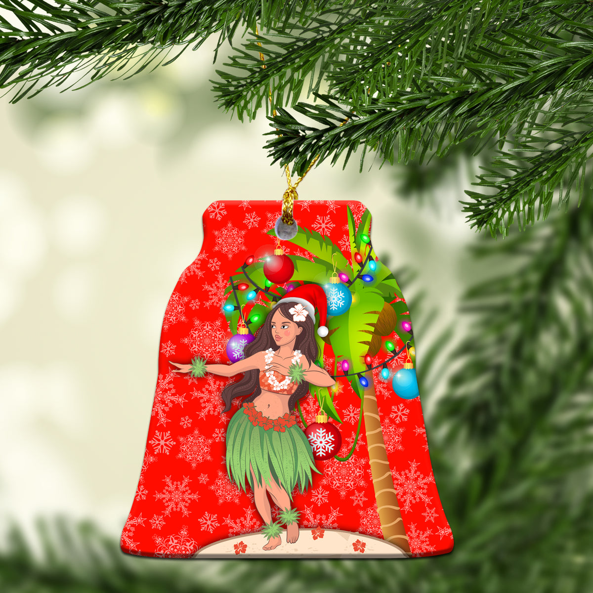Hawaii Christmas Hula Girl Ornament - LT12 - Polynesian Pride