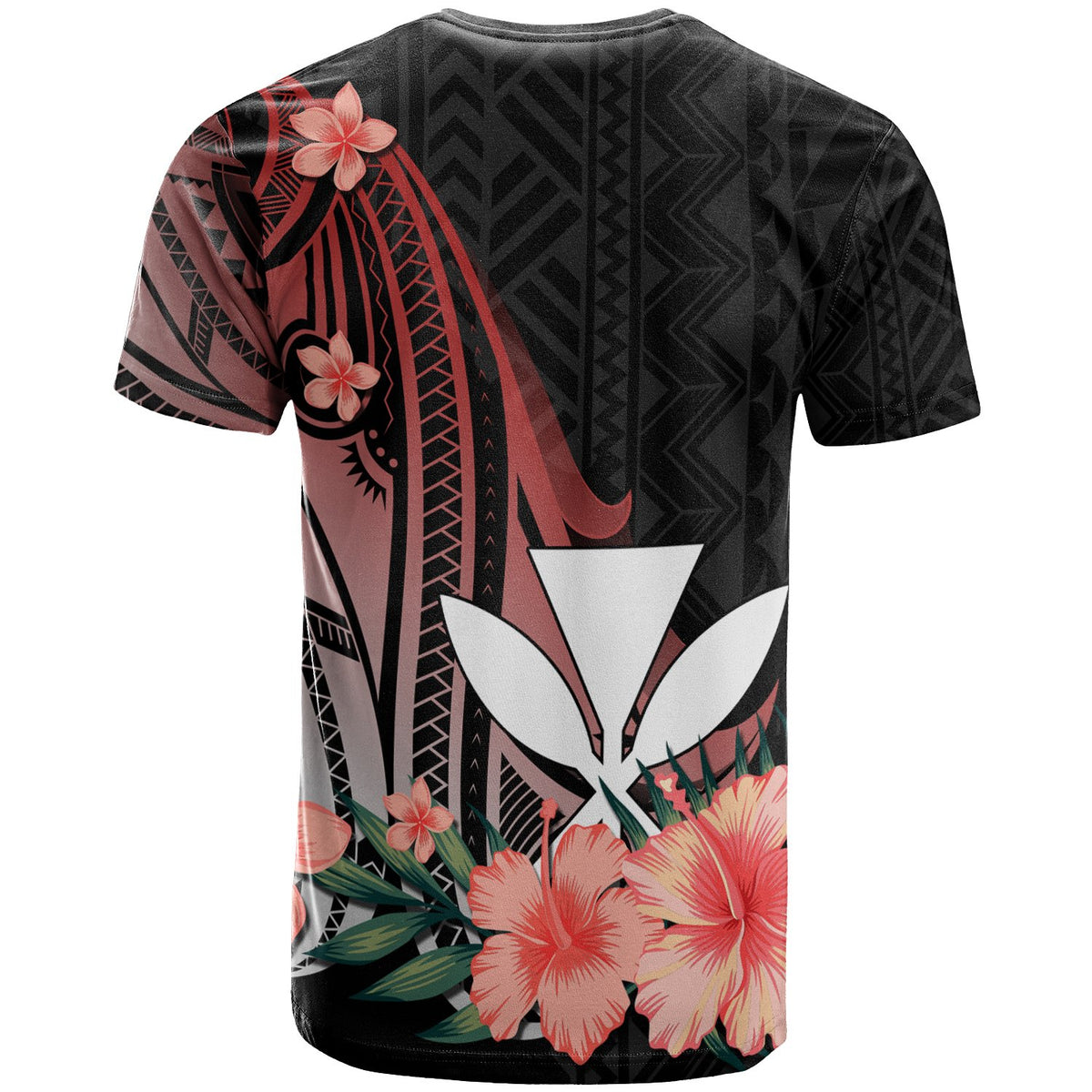 Kanaka Maoli T Shirt Red Polynesian Hibiscus Pattern Style - Polynesian Pride