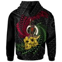 Vanuatu Custom Hoodie Flag Spiral Pattern Hibiscus - Polynesian Pride