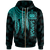 Samoa Zip up Hoodie Polynesian Wings (Turquoise) - Polynesian Pride