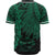 Fiji Polynesian Custom Personalised Baseball Shirt - Tribal Wave Tattoo Green - Polynesian Pride