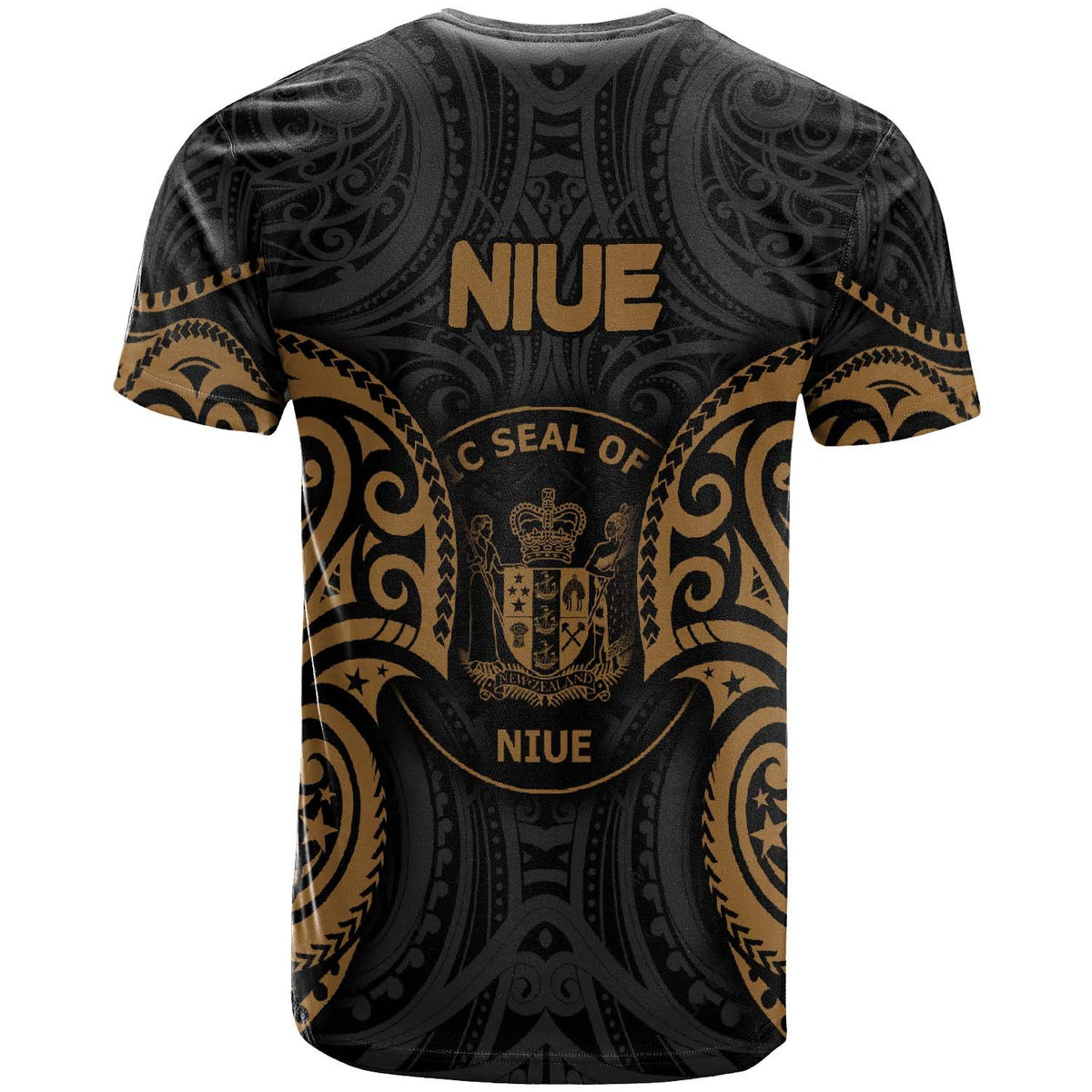 Niue Polynesian Custom T Shirt Niue Spirit Gold - Polynesian Pride