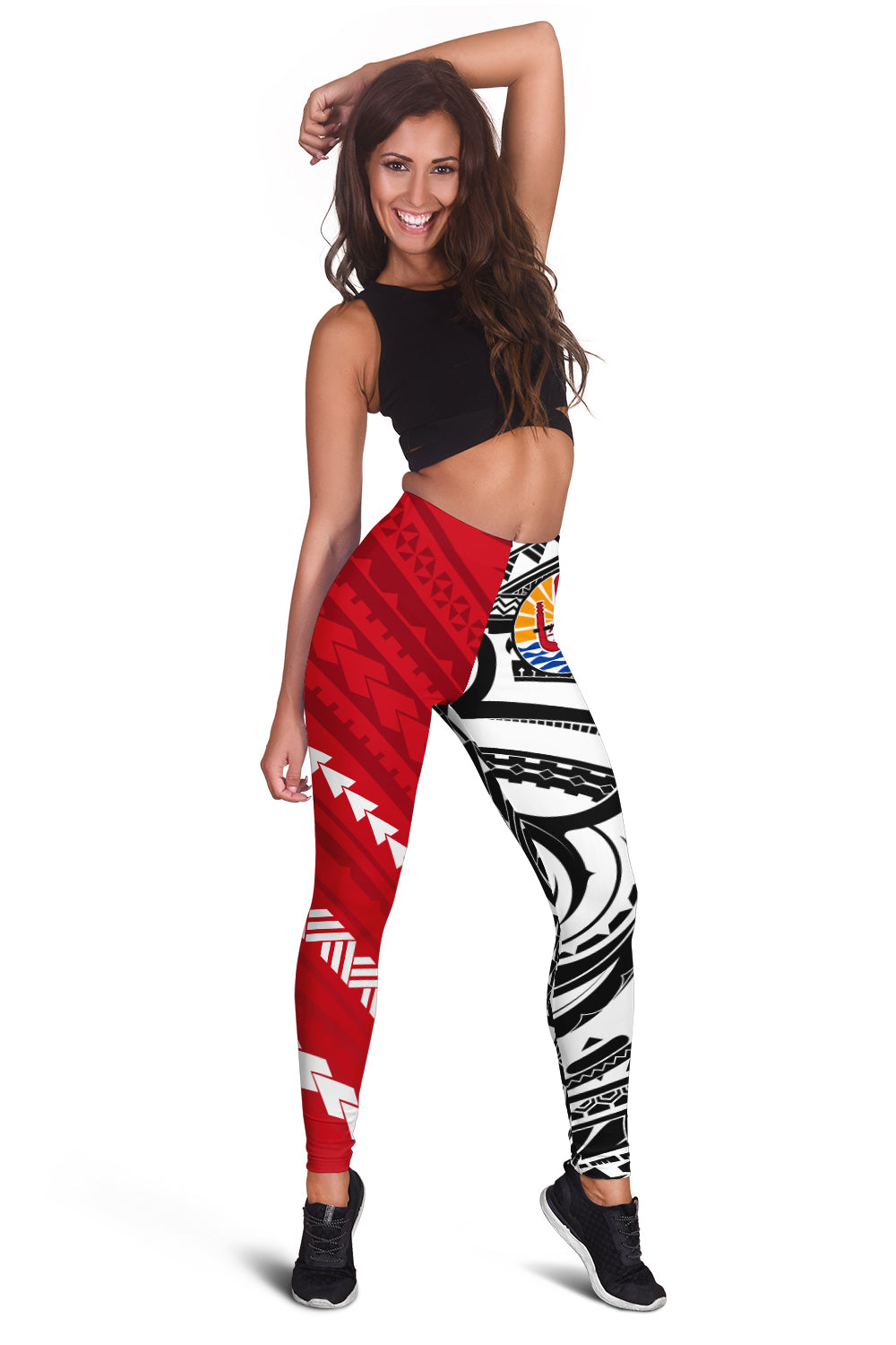 Tahiti Unique Women Leggings Polynesia Pattern LT13 Red - Polynesian Pride