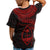 Guam Polynesian Custom T Shirt Guam Waves (Red) - Polynesian Pride