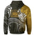 Samoa Custom Zip up Hoodie Samoa Seal Wave Style (Gold) - Polynesian Pride