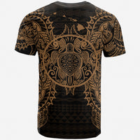 Hawaii T Shirt Polynesian Gold Turtle Tattoo - Polynesian Pride