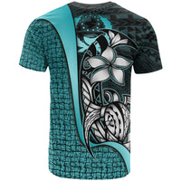 Pohnpei Micronesian Custom T Shirt Turquoise Turtle with Hook - Polynesian Pride