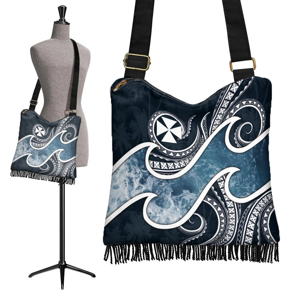 Wallis and Futuna Polynesian Crossbody Boho Handbag - Ocean Style One Style One Size Blue - Polynesian Pride