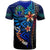 Nauru Custom T Shirt Blue Vintage Tribal Mountain Crest - Polynesian Pride