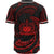 Samoa Polynesian Baseball Shirt - Red Tribal Wave - Polynesian Pride