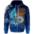 American Samoa Polynesian Zip up Hoodie Blue Polynesian Eagle Unisex Blue - Polynesian Pride