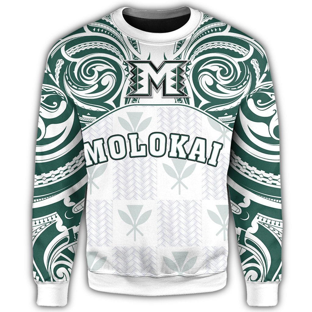hawaiiSweat Shirt - Kanaka Molokai High School Sweat Shirt Demodern Style AH - Polynesian Pride