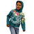 Papua New Guinea Polynesian Zip up Hoodie Summer Plumeria (Turquoise) - Polynesian Pride