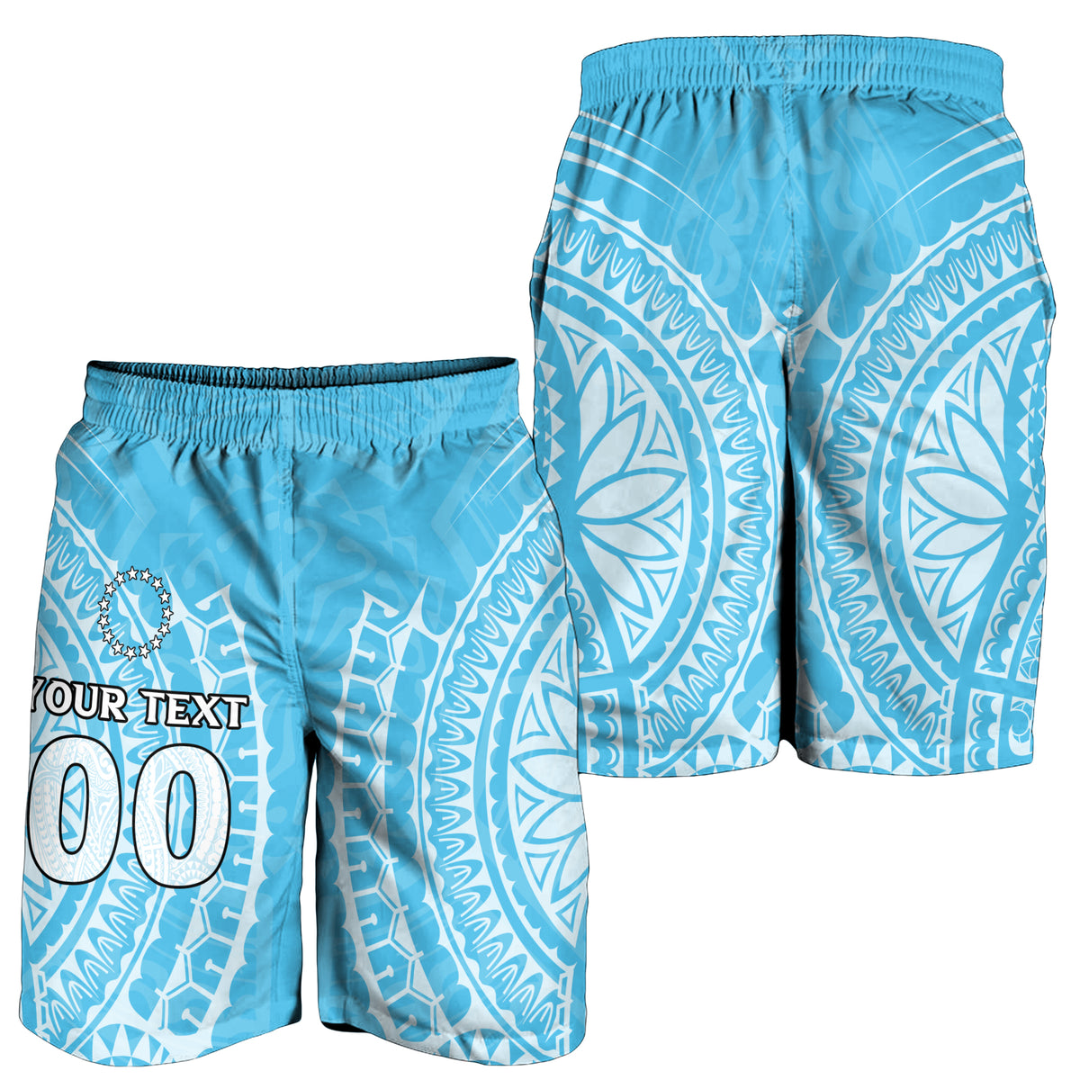 (Custom Personalised) Cook Islands Mauke Men Short - Tribal Pattern - LT12 - Polynesian Pride