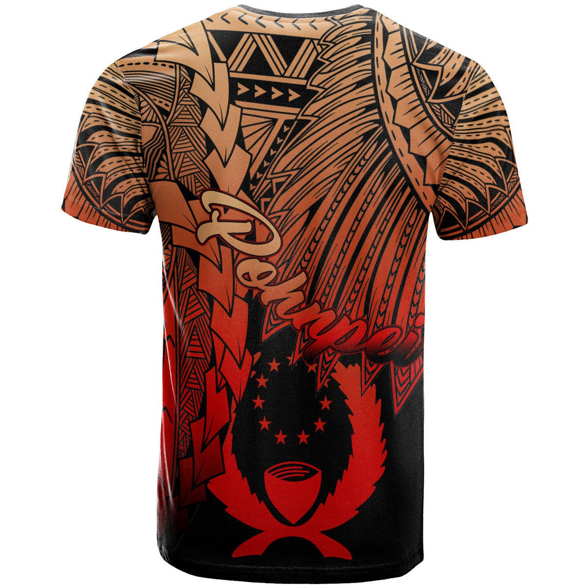 Pohnpei Polynesian Custom T shirt Tribal Wave Tattoo Red Ver 2 - Polynesian Pride