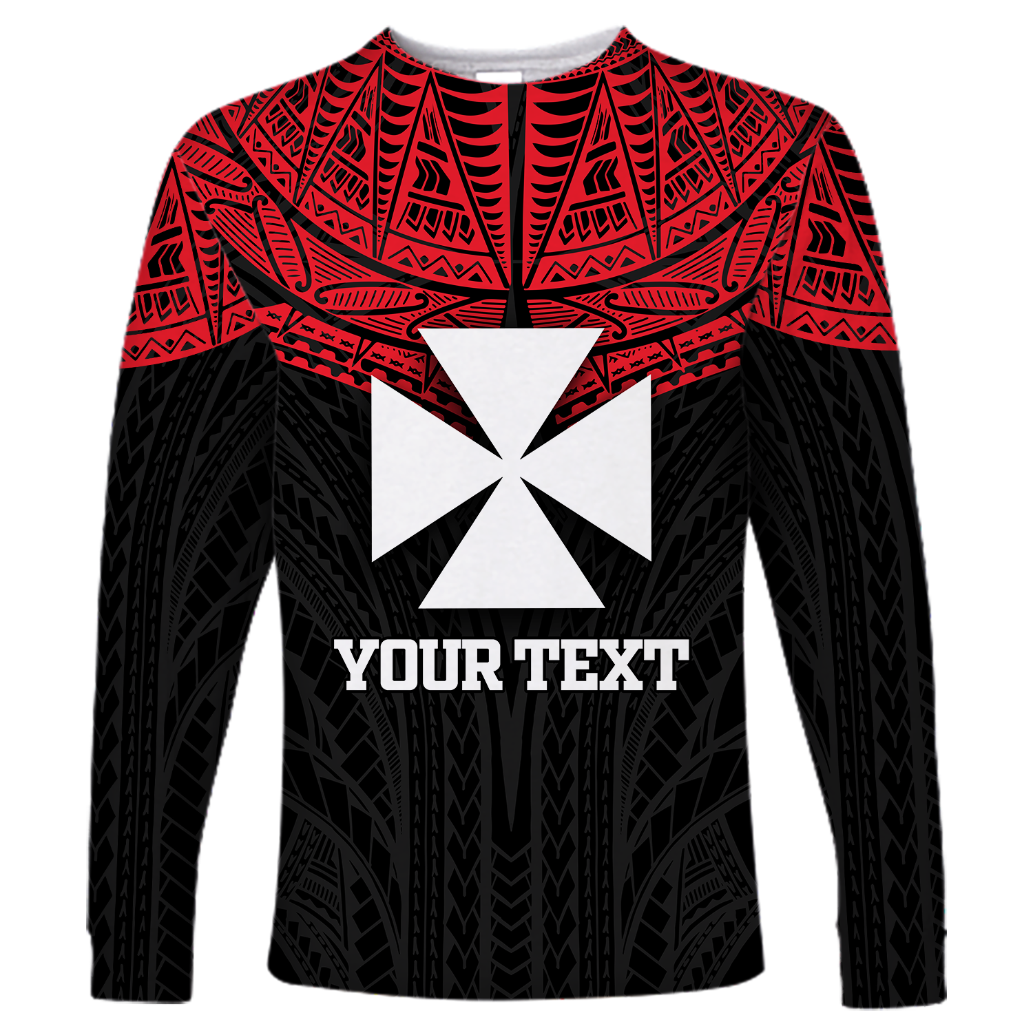 (Custom Personalised)Wallis And Futuna Pride Long Sleeve Shirt - LT12 Unisex Red - Polynesian Pride